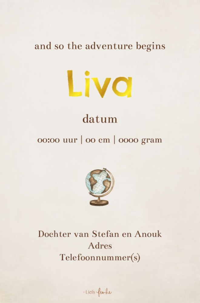 kaart achterzijde