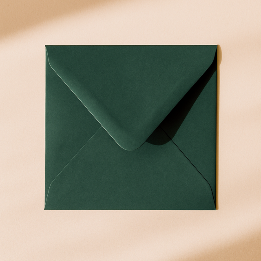 Envelop 14x14 donkergroen