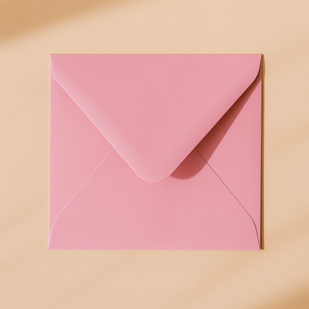 Envelop 14x14 donkerroze