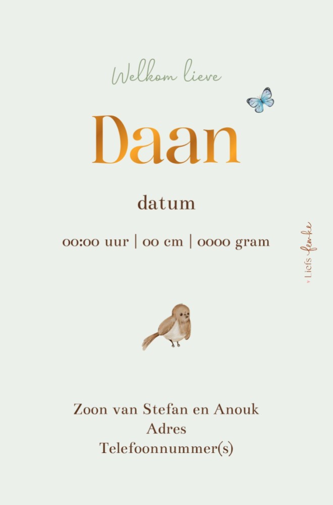 kaart achterzijde