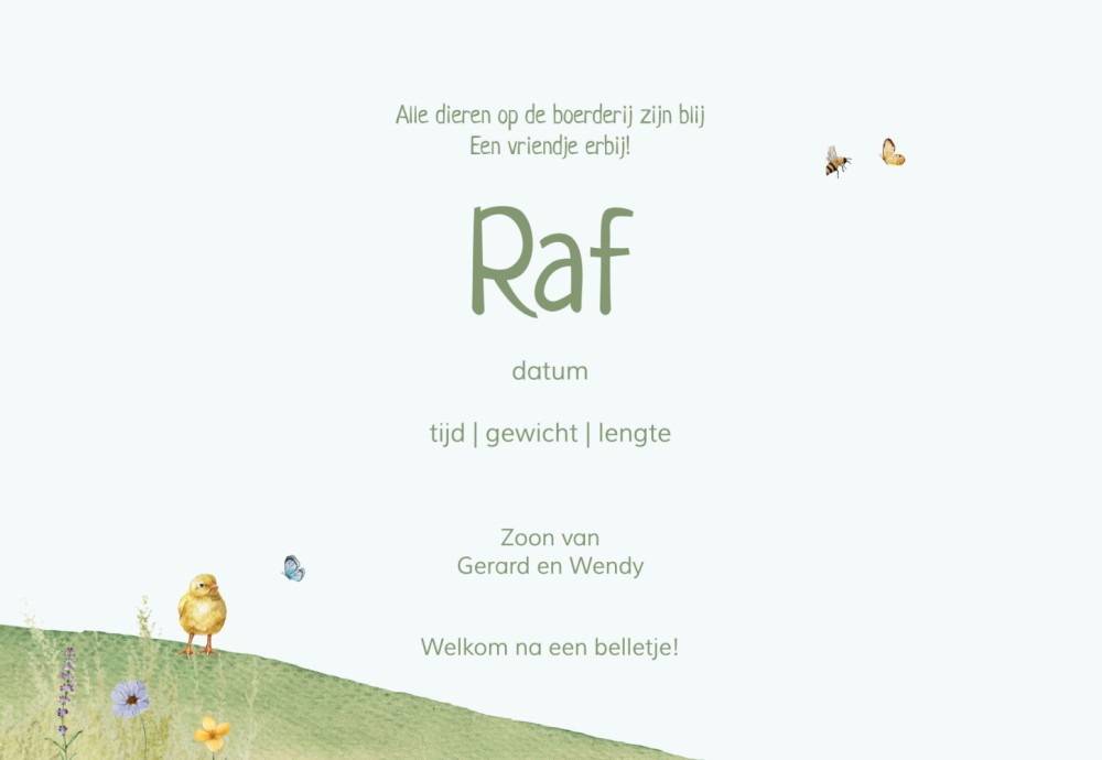 kaart achterzijde