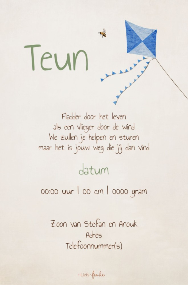 kaart achterzijde