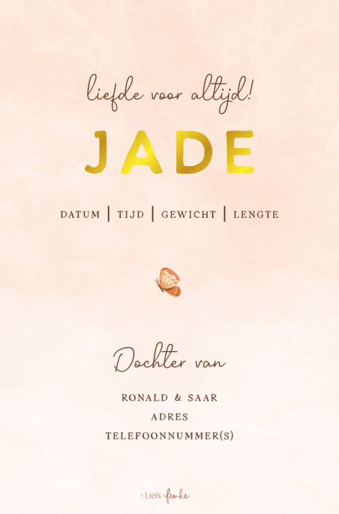 kaart achterzijde