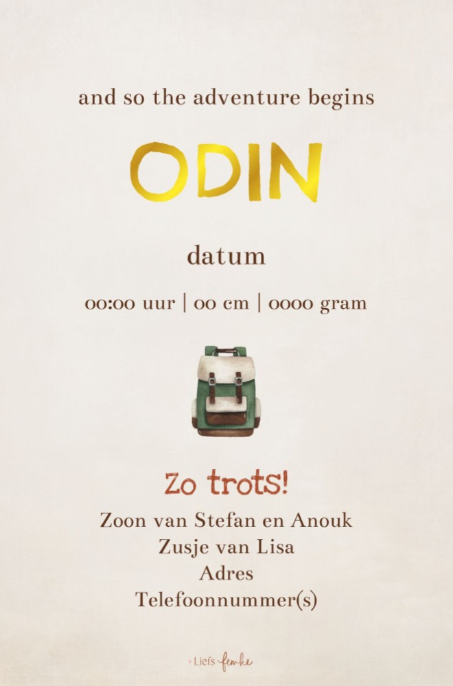 kaart achterzijde