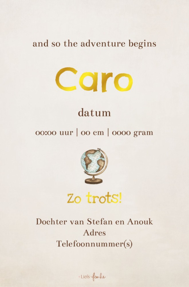 kaart achterzijde