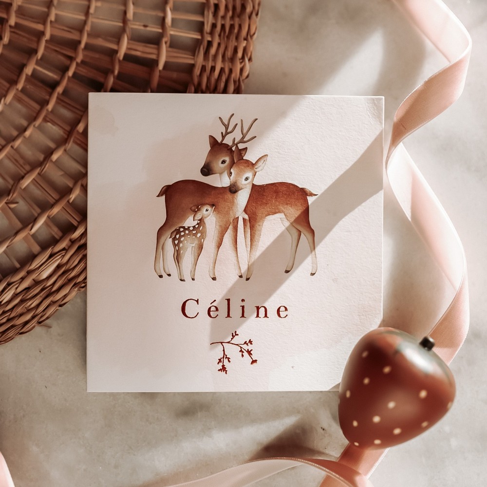 Geboortekaartje Céline - hertengezin