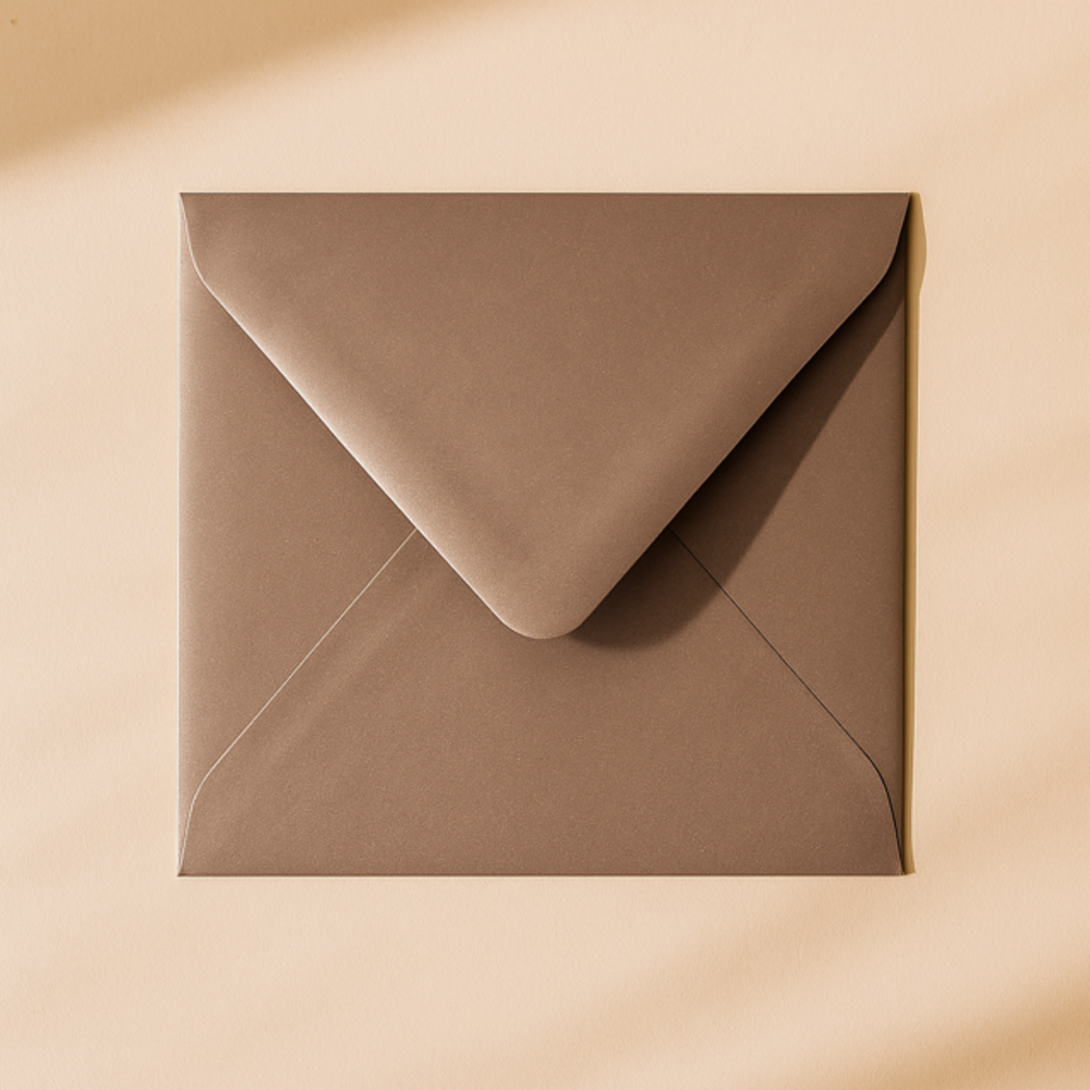 Envelop 14x14 metallic caramel