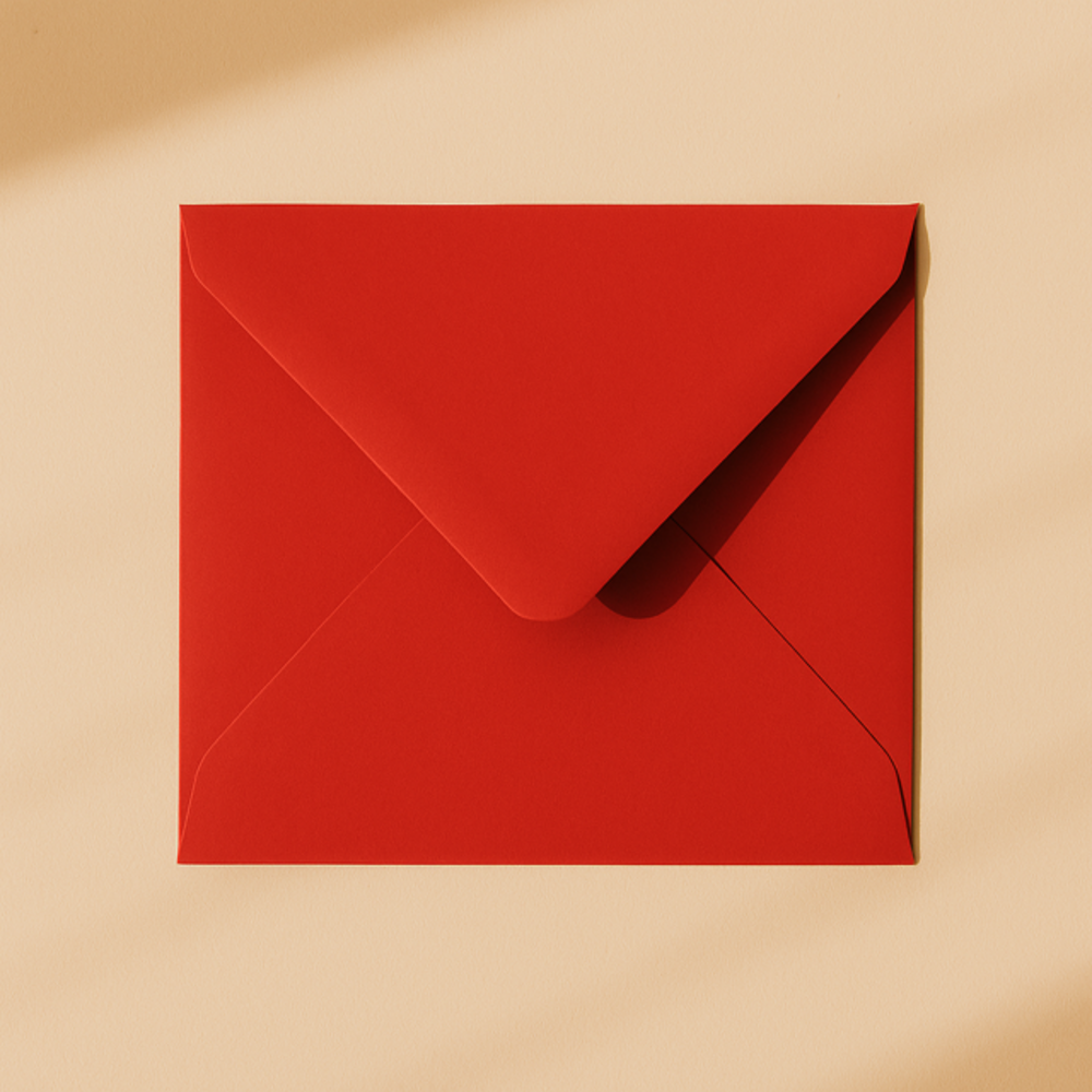 Envelop 14x14 pioenrood
