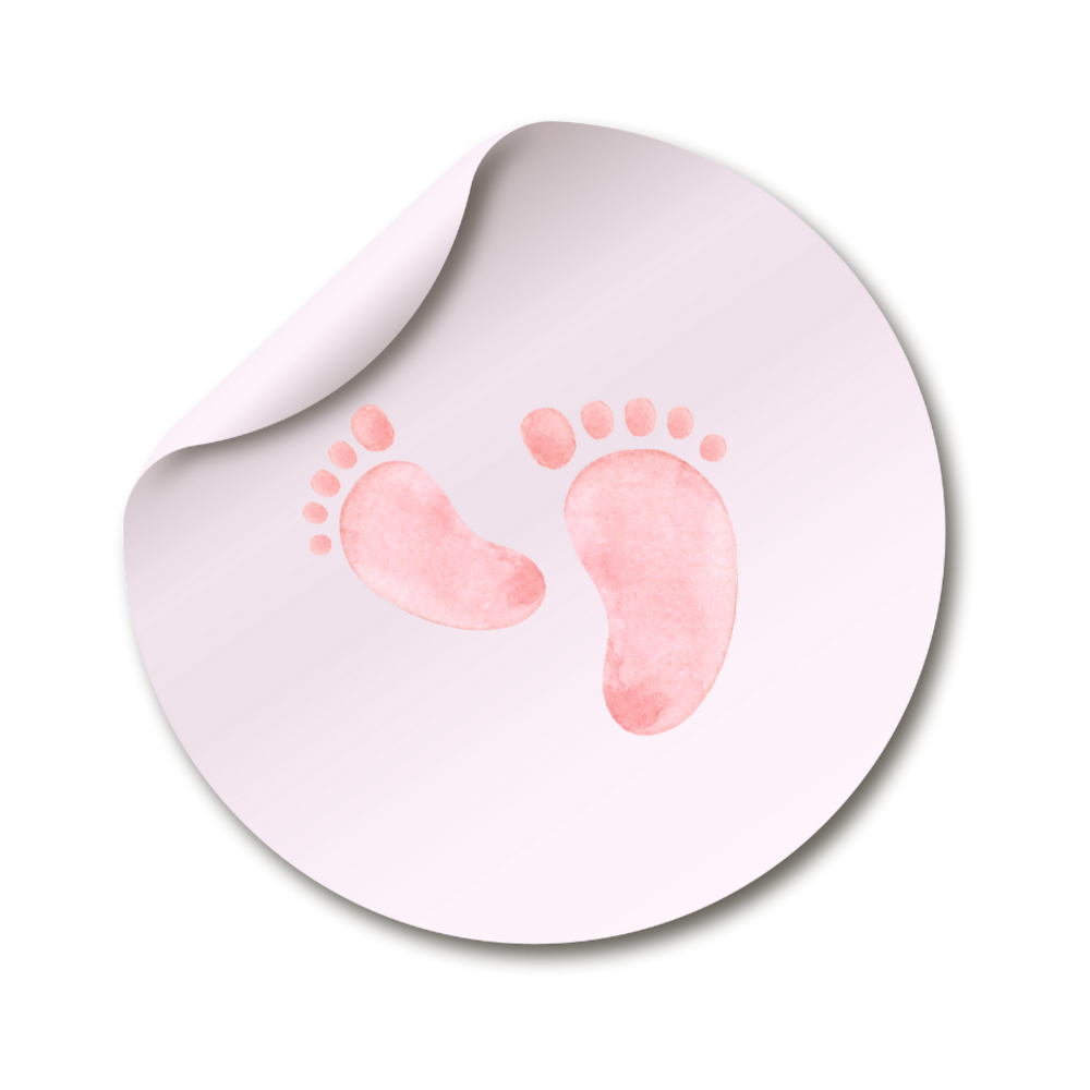 Sluitsticker babyvoetjes roze