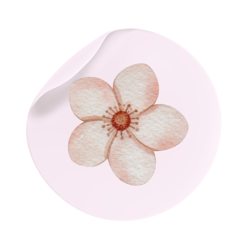 Sluitsticker roze bloem