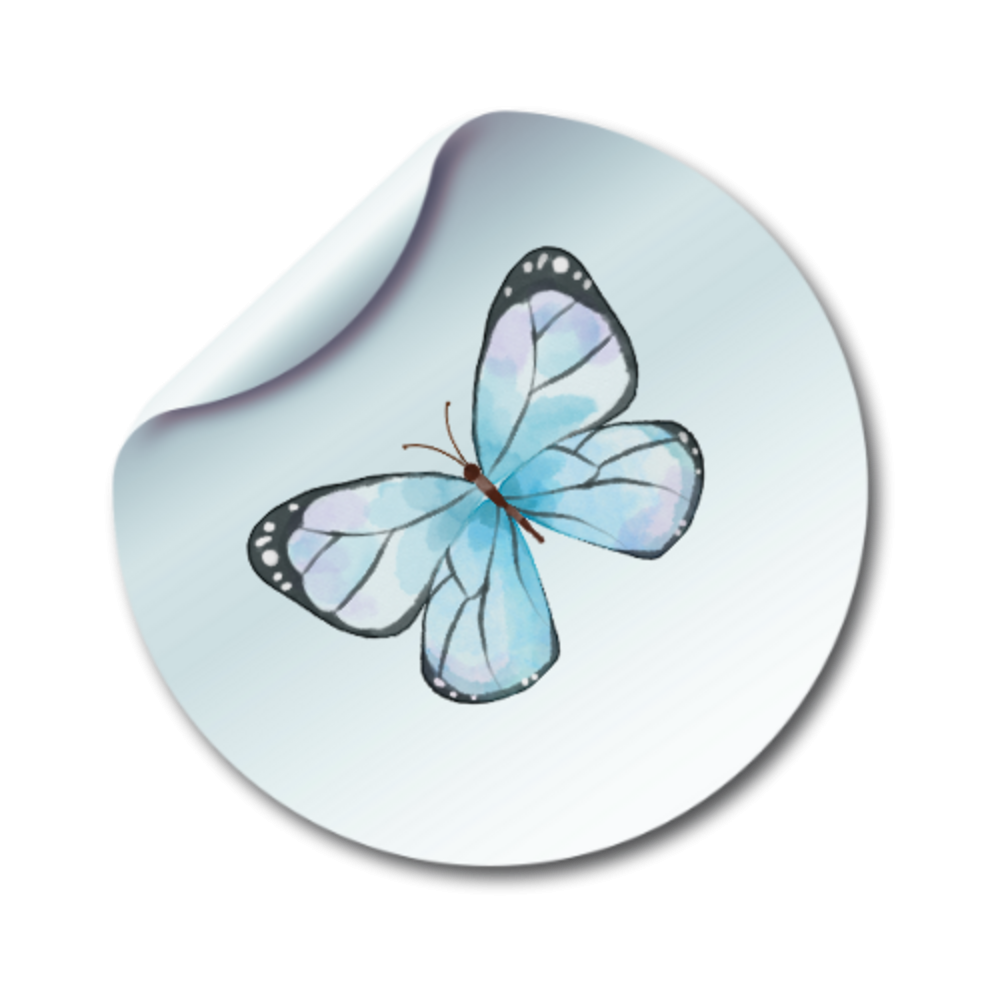 Sluitsticker vlinder blauw