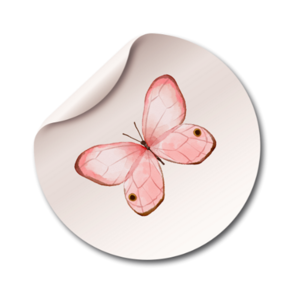 Sluitsticker vlinder roze