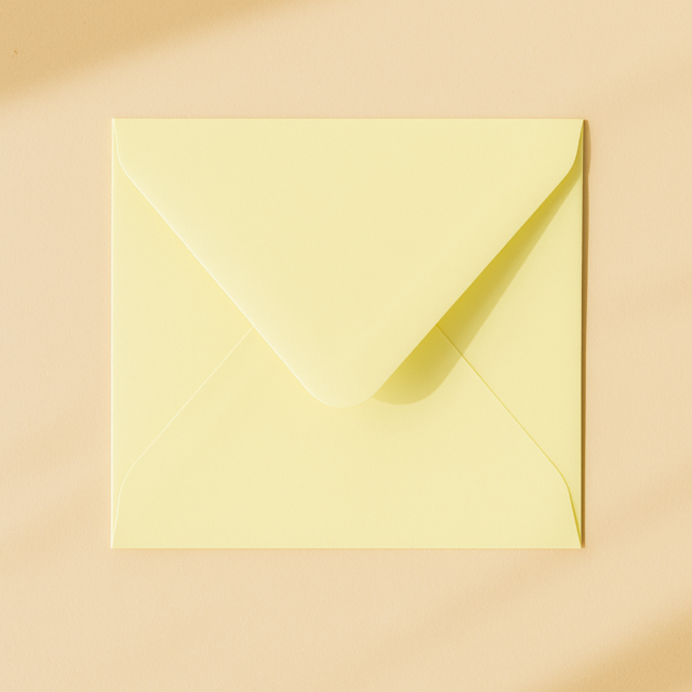 Envelop 14x14 zachtgeel